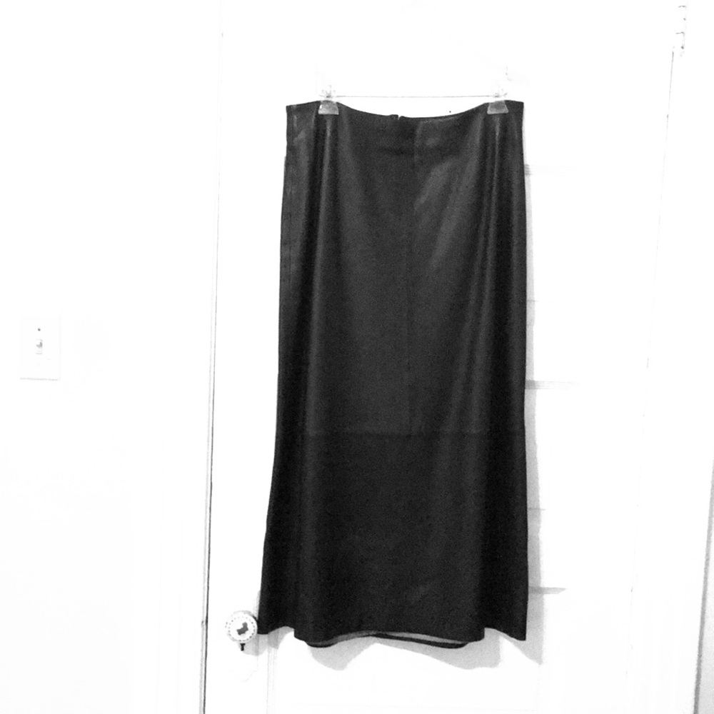 Black leather skirt